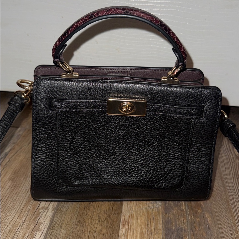 Coach Mini Lane Black & Burgundy